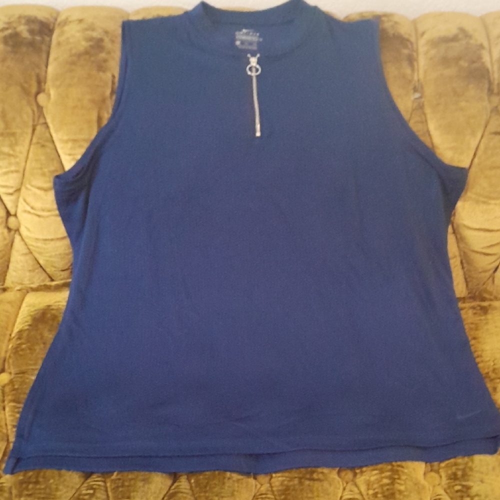 Nike Dei Fit Navy Muscle Tee with Zipper
